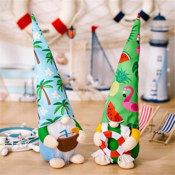 NWT Adorable Summer Beach Party Adjustable Hat Gnome Decoration 🌴🥥 - Picture 6 of 7